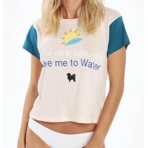 🦊💋 Cover me in Sunscreen Take me to Water in the Wildfox Sleepover Tee- HTF
